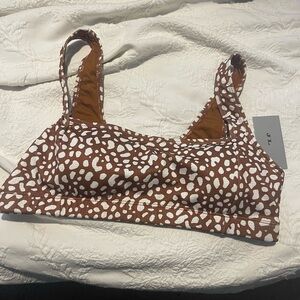 Brown and White Patterned Bralette